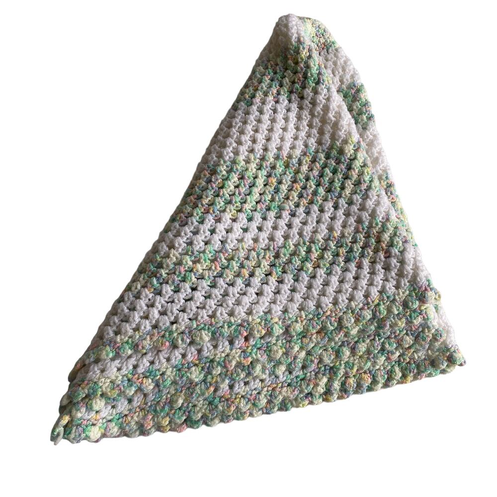 Baby Blanket Knit or Crocheted Handmade Small Lap Throw Sweet and Cozy